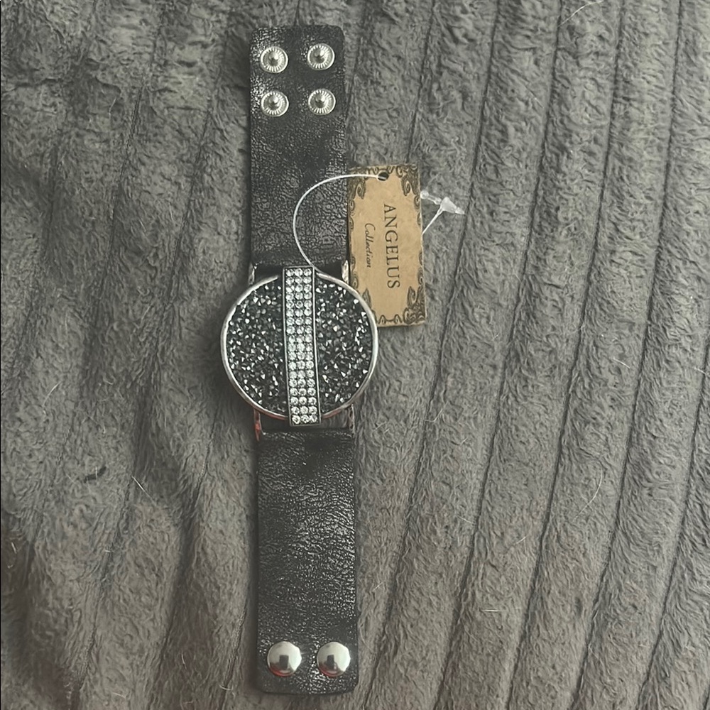 Angelus Black and Silver Bracelet